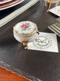 Tiny Rose Footed Trinket Box with Lid