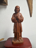 Hand-carved Wooden Statue of Saint John Vianney