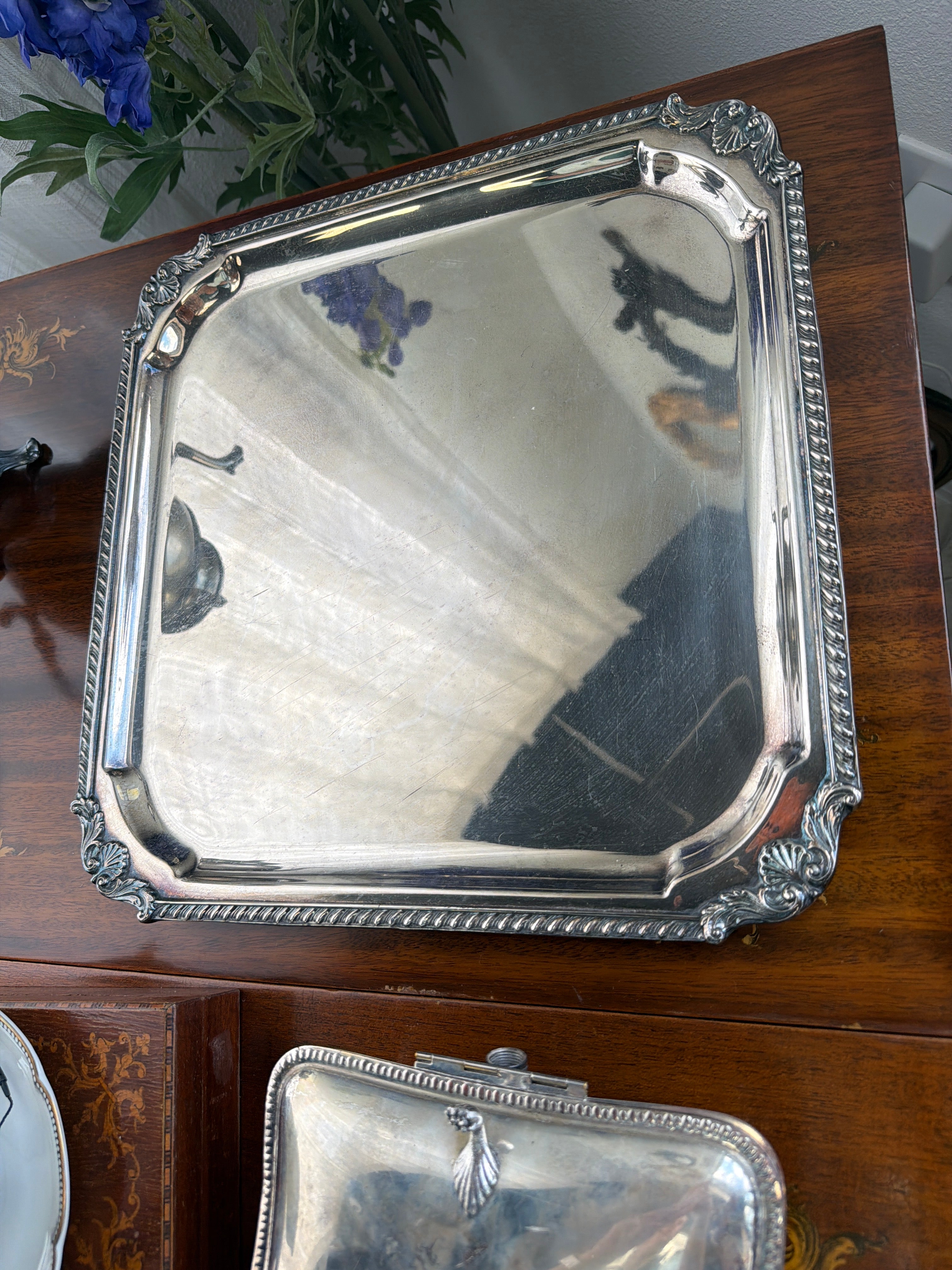 Silver-plated Square Serving Tray
