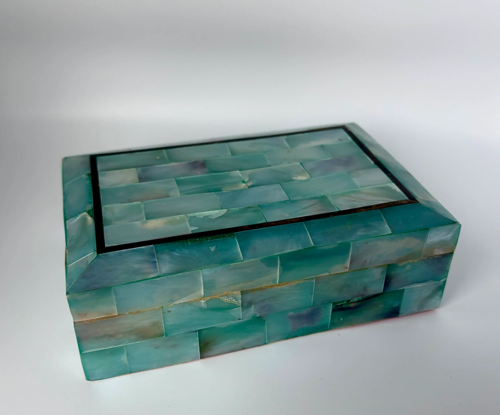 Green Tile Wooden Box