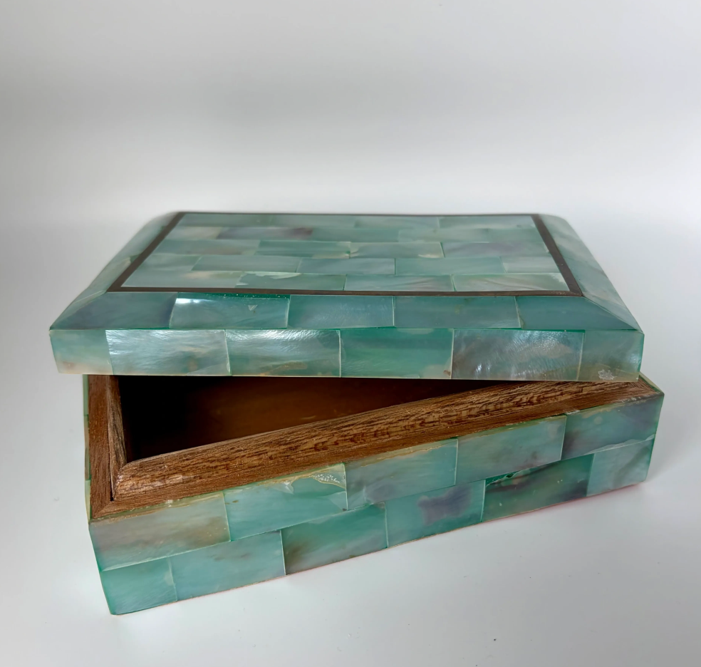 Green Tile Wooden Box