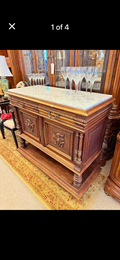 English Emperor Buffet/Walnut with Marble Top