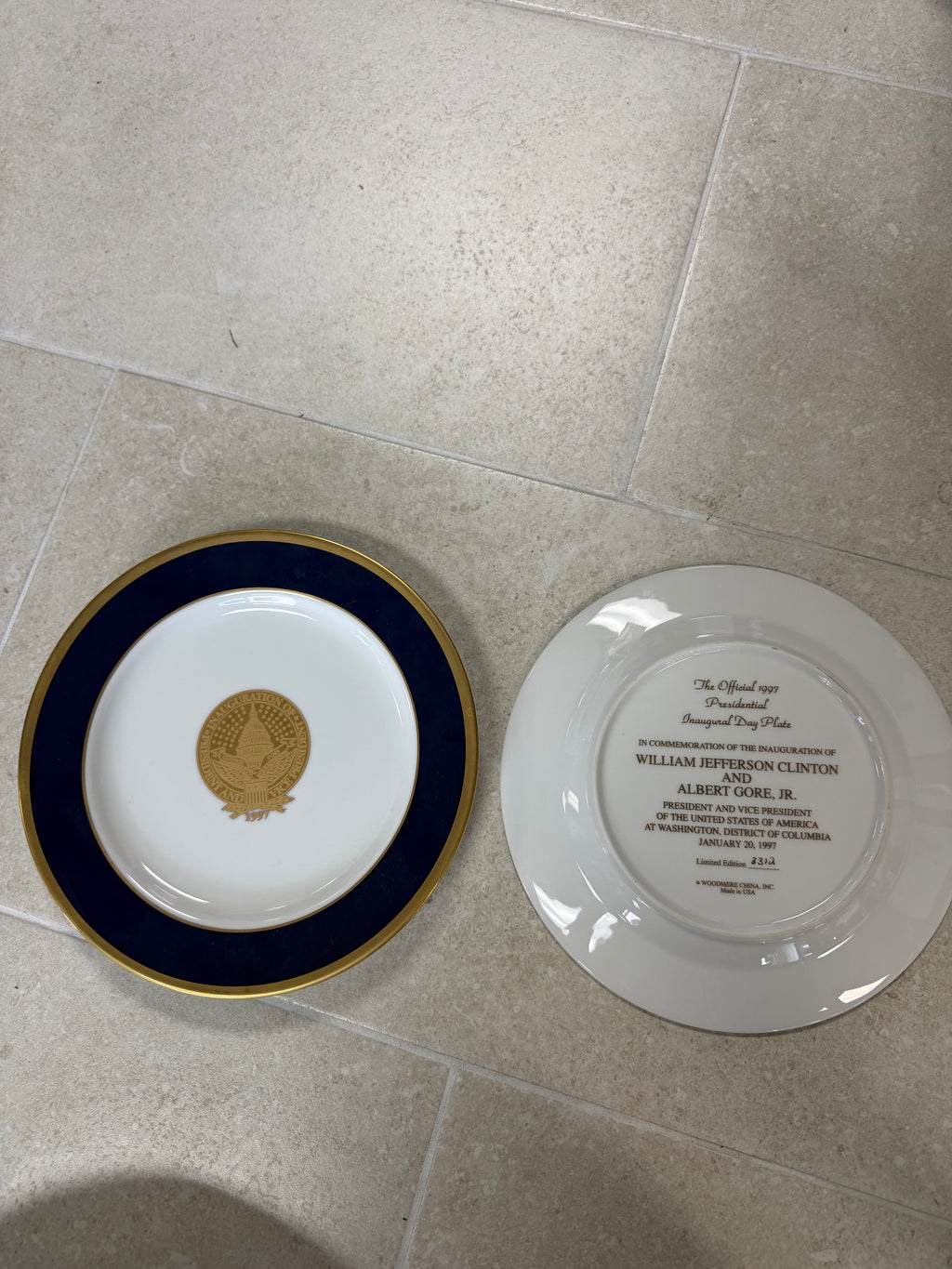 1997 Inaugural Day Plate