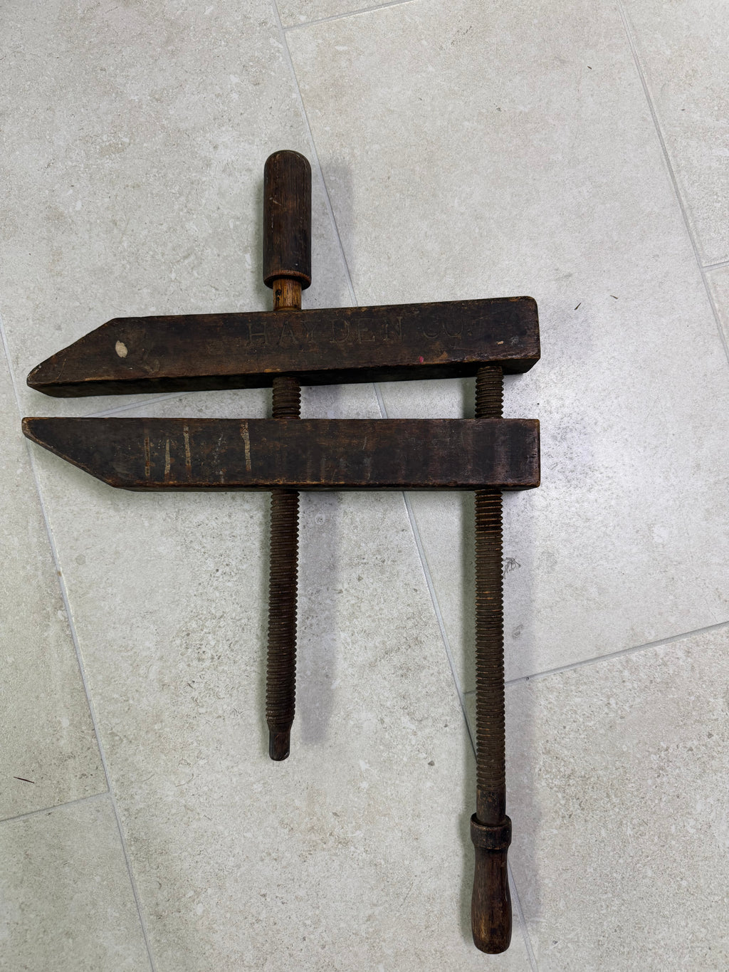 Antique Wood Hand Screw Clamp