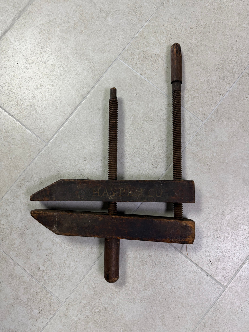 Antique Wood Hand Screw Clamp