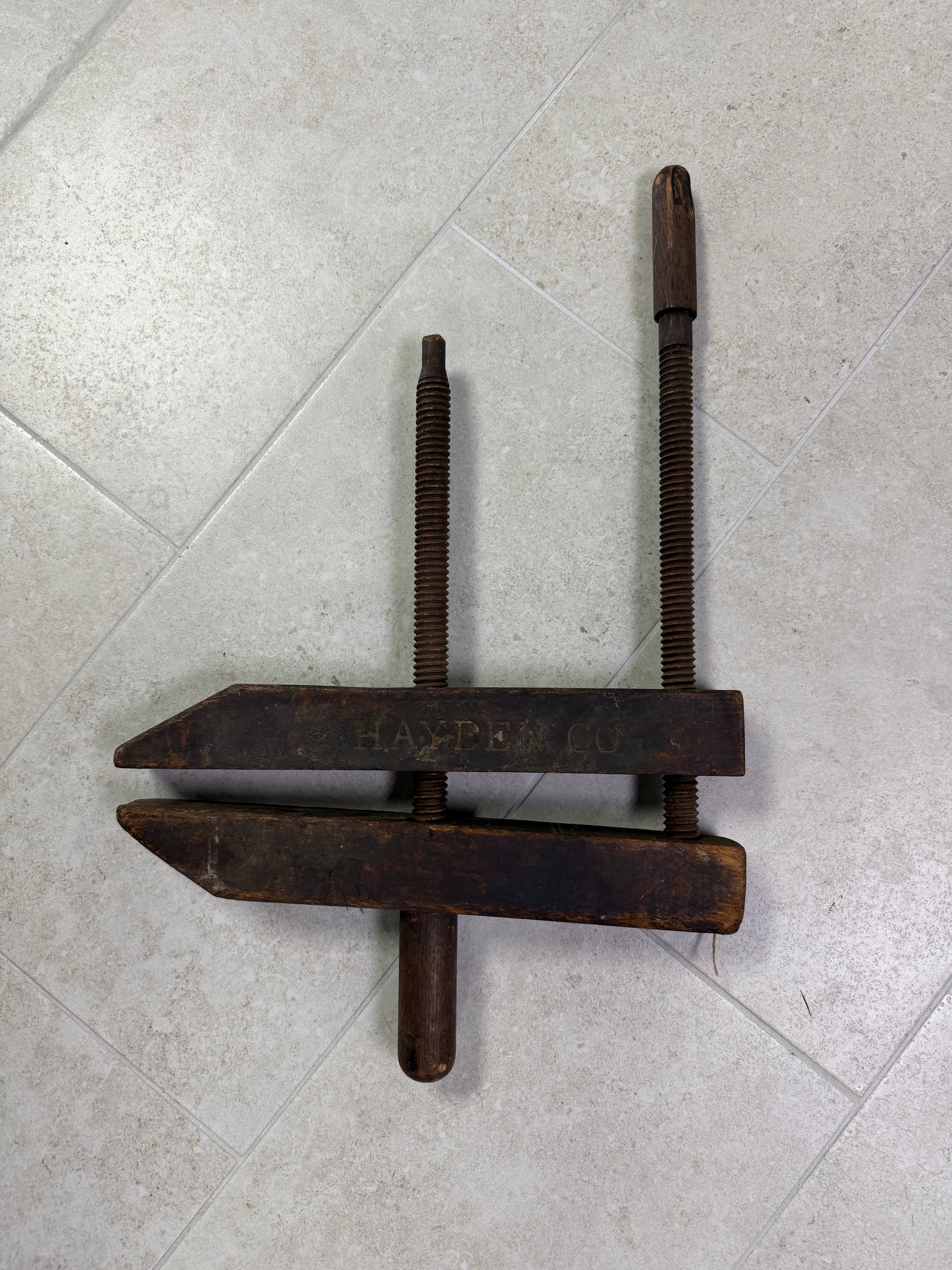 Antique Wood Hand Screw Clamp
