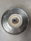 Wrought Farberware Brooklyn NY Ceramic Wall Plate with Hammered Aluminum Border