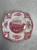 Johnson Brothers Square Salad Plate - Old Britain Castles Pink Collection featuring Belvoir Castle