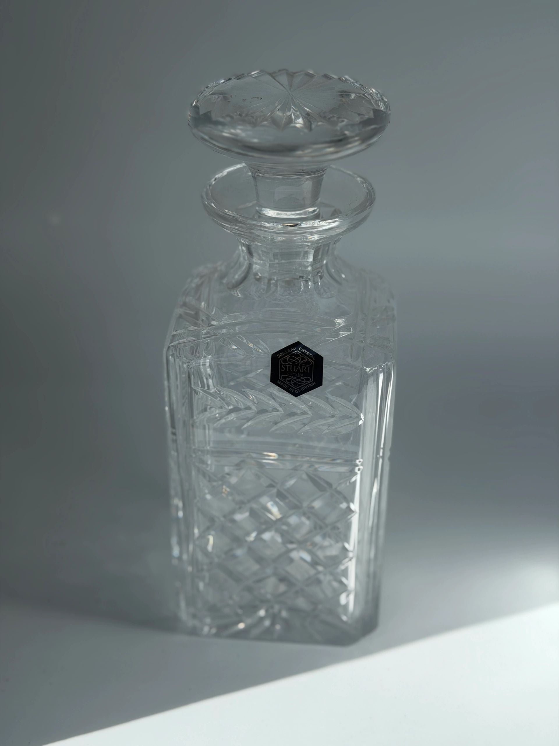 Vintage Stuart Crystal Sandringham Square Glass Decanter