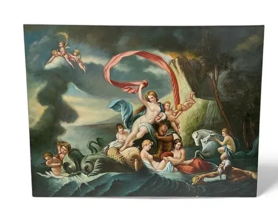 Mythological Oil Painting After Classical Master – The Triumph of Galatea