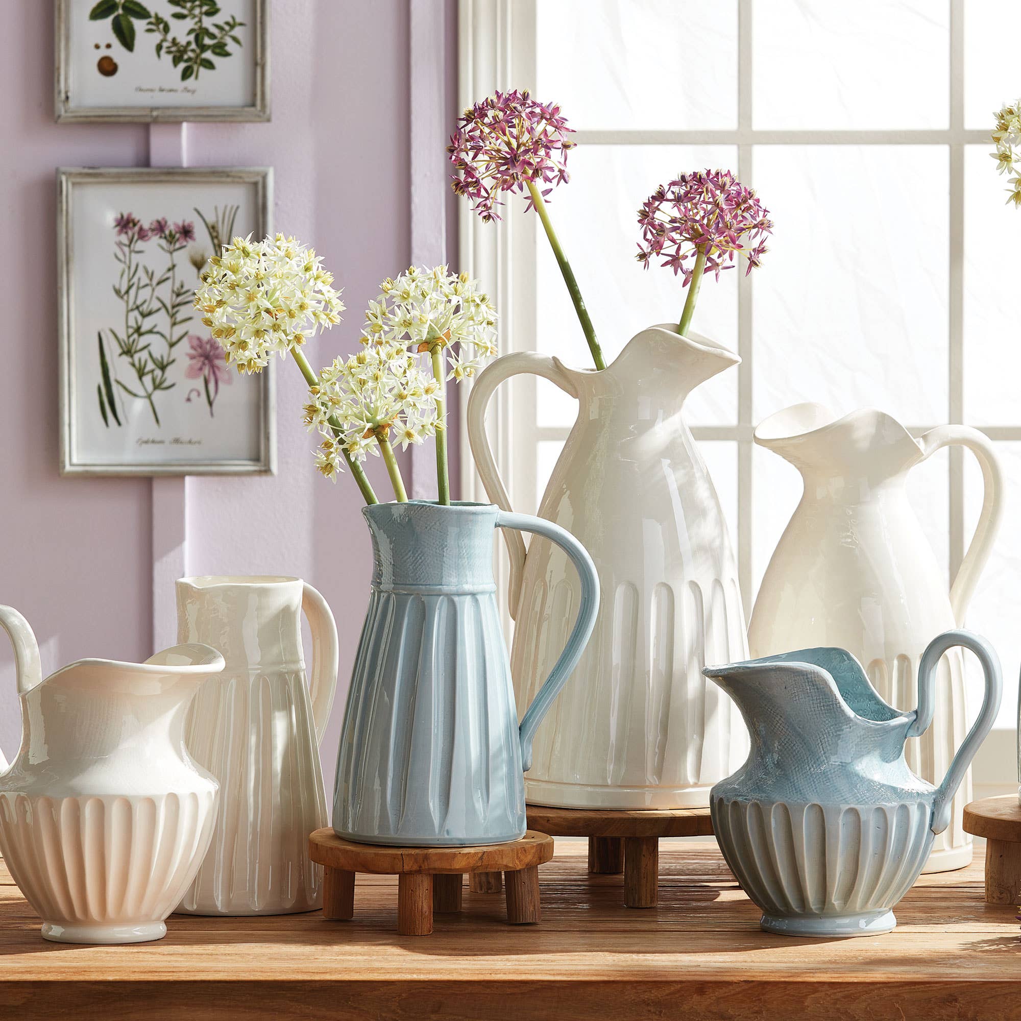 Allium Stems, Light Purple: PURPLE / POLYESTER/PLASTIC/WIRE